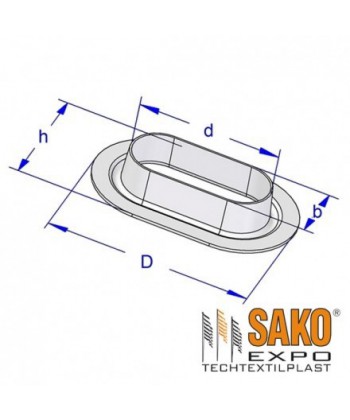 Oczka owalne ocynkowane 42x22 - obrazek 2