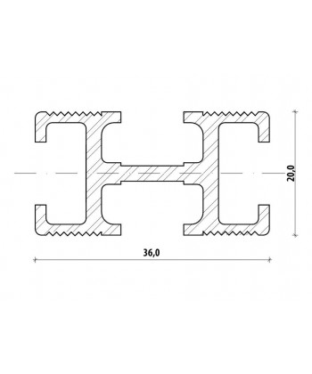 Profil aluminiowy surowy 36x20 - obrazek 2