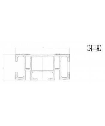 Profil aluminiowy surowy 52x25 - Image 2